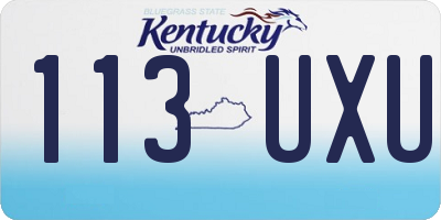KY license plate 113UXU