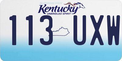 KY license plate 113UXW