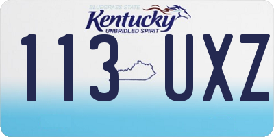KY license plate 113UXZ