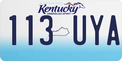 KY license plate 113UYA