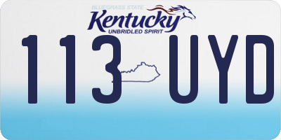 KY license plate 113UYD