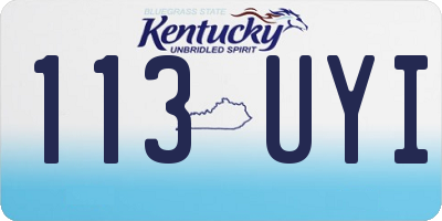 KY license plate 113UYI