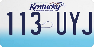 KY license plate 113UYJ
