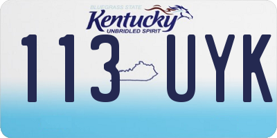 KY license plate 113UYK