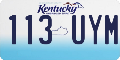KY license plate 113UYM