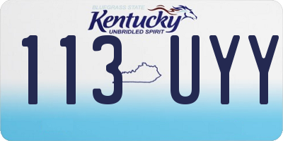 KY license plate 113UYY