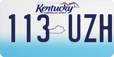KY license plate 113UZH