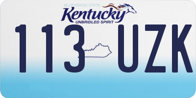 KY license plate 113UZK