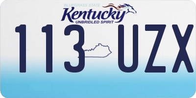 KY license plate 113UZX
