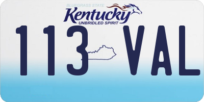 KY license plate 113VAL