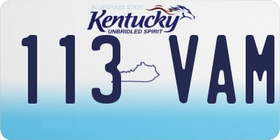 KY license plate 113VAM
