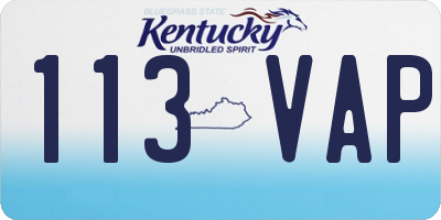 KY license plate 113VAP