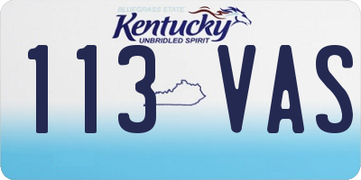 KY license plate 113VAS