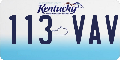 KY license plate 113VAV