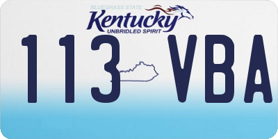 KY license plate 113VBA