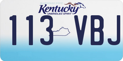 KY license plate 113VBJ