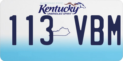 KY license plate 113VBM
