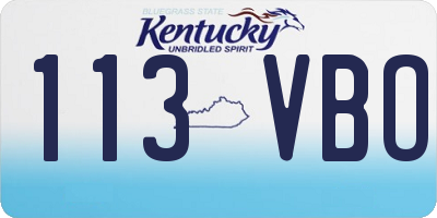 KY license plate 113VBO