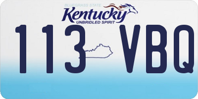 KY license plate 113VBQ