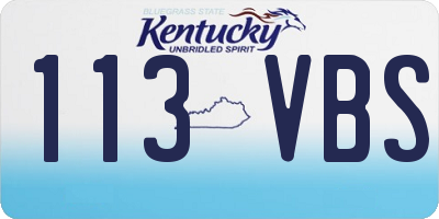 KY license plate 113VBS