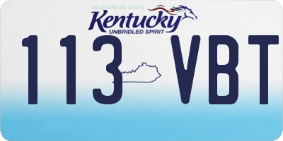 KY license plate 113VBT