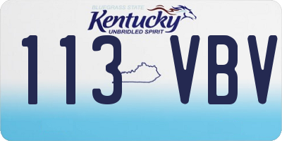 KY license plate 113VBV