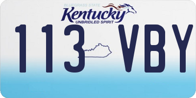 KY license plate 113VBY