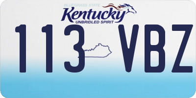 KY license plate 113VBZ