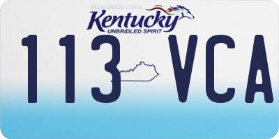 KY license plate 113VCA