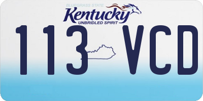 KY license plate 113VCD
