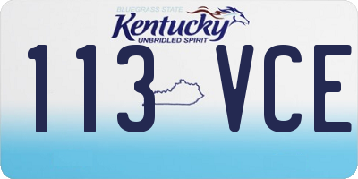 KY license plate 113VCE