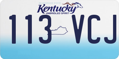 KY license plate 113VCJ