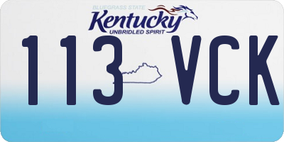 KY license plate 113VCK