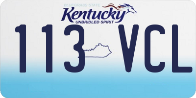 KY license plate 113VCL