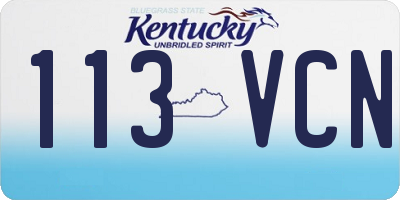 KY license plate 113VCN