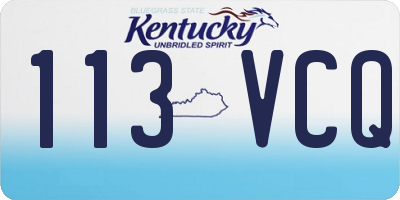 KY license plate 113VCQ