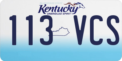 KY license plate 113VCS