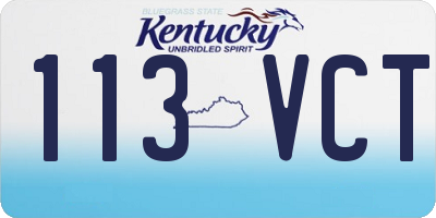 KY license plate 113VCT