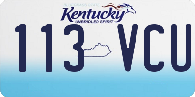KY license plate 113VCU