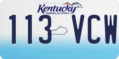 KY license plate 113VCW