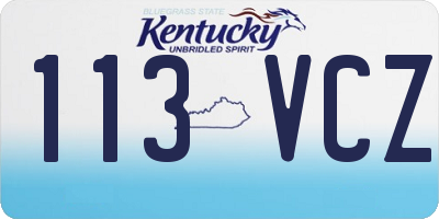 KY license plate 113VCZ