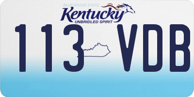 KY license plate 113VDB