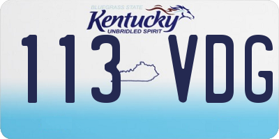 KY license plate 113VDG