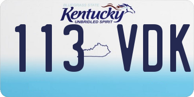 KY license plate 113VDK