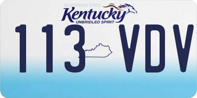 KY license plate 113VDV