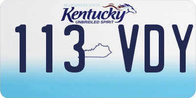 KY license plate 113VDY
