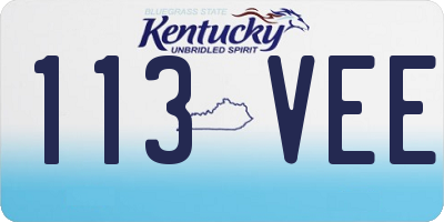 KY license plate 113VEE