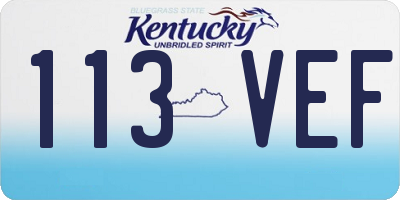 KY license plate 113VEF