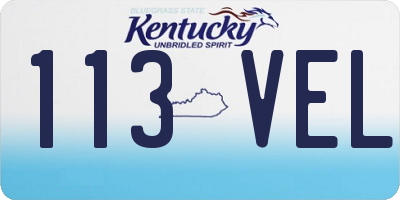 KY license plate 113VEL