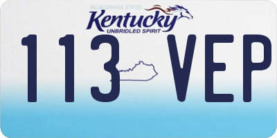 KY license plate 113VEP
